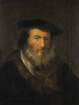 Auction 141<br>BILDNIS EINES BÄRTIGEN MANNES MIT BARETT UND HALSKETTE