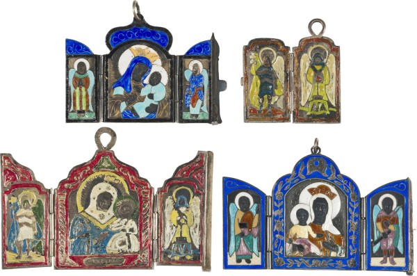 Bild DREI TRIPTYCHA UND DIPTYCHON MIT GNADENBILDERN DER GOTTESMUTTER UND ERZENGELN