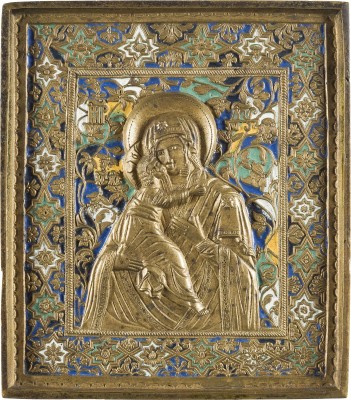 Bild FEINE BRONZE-IKONE MIT DER GOTTESMUTTER VON WLADIMIR (WLADIMIRSKAJA)