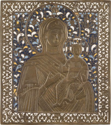 Picture GROSSE BRONZE-IKONE MIT DER GOTTESMUTTER VON SMOLENSK (SMOLENSKAJA)