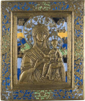 Bild BRONZE-IKONE MIT DER GOTTESMUTTER VON SMOLENSK (SMOLENSKAJA)