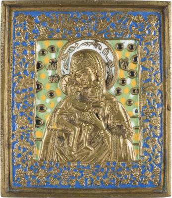 Bild BRONZE-IKONE MIT DER GOTTESMUTTER FEODOROWSKAJA