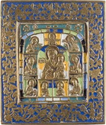Bild FEINE BRONZE-IKONE MIT DER GOTTESMUTTER VON SMOLENSK (SMOLENSKAJA)