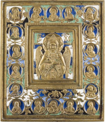 Auction 142<br>BRONZE-IKONE MIT CHRISTUS, DEM GÜTIGEN SCHWEIGEN