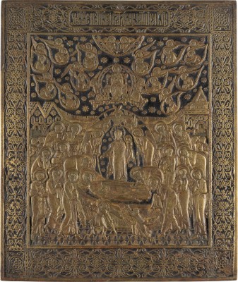 Picture GROSSE BRONZE-IKONE MIT DEM ENTSCHLAFEN DER GOTTESMUTTER
