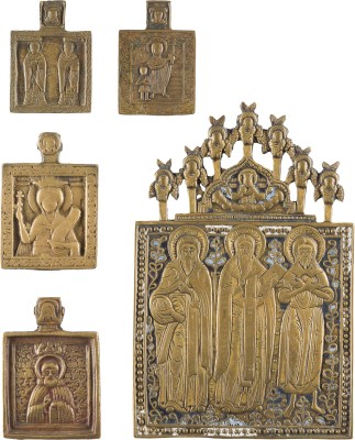 Bild SAMMLUNG VON FÜNF BRONZE-IKONEN MIT AUSGEWÄHLTEN HEILIGEN