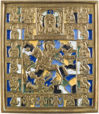 Bild BRONZE-IKONE MIT DEM HEILIGEN DEMETRIUS