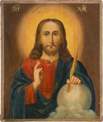 Bild IKONE MIT CHRISTUS DEM WELTENHERRSCHER