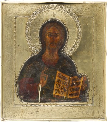 Picture IKONE MIT CHRISTUS PANTOKRATOR MIT RIZA