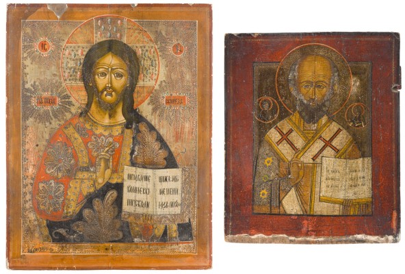 Picture ZWEI IKONEN: HEILIGER NIKOLAUS VON MYRA UND CHRISTUS PANTOKRATOR