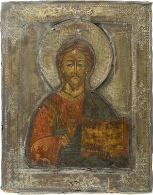 Picture IKONE MIT CHRISTUS PANTOKRATOR MIT RIZA