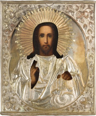 Picture IKONE MIT CHRISTUS DEM WELTENHERRSCHER MIT OKLAD