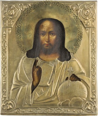 Picture IKONE MIT CHRISTUS DEM WELTENHERRSCHER MIT OKLAD