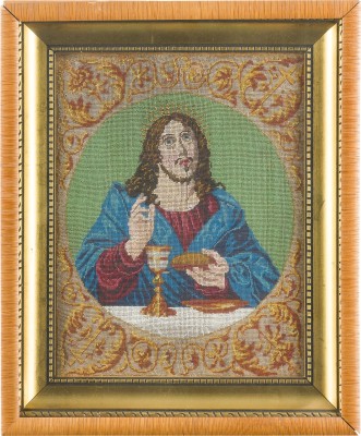 Picture PERLBILD MIT CHRISTUS UND DER EUCHARISTIE IM KIOT