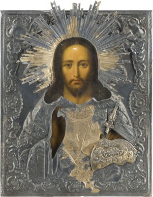 Picture IKONE MIT CHRISTUS DEM WELTENHERRSCHER MIT VERMEIL-OKLAD