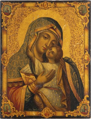 Picture SIGNIERTE UND DATIERTE IKONE MIT DER GOTTESMUTTER ELEUSA