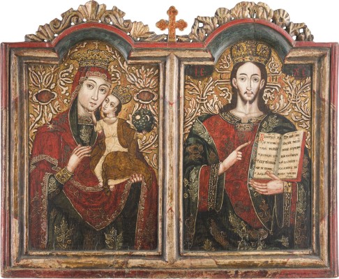 Picture GROSSFORMATIGE IKONE MIT DER GOTTESMUTTER UND CHRISTUS PANTOKRATOR