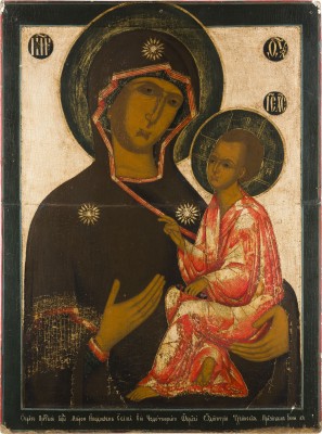 Bild MONUMENTALE IKONE MIT DER GOTTESMUTTER VON TICHWIN (TICHWINSKAJA) AUS EINER KIRCHEN-IKONOSTASE