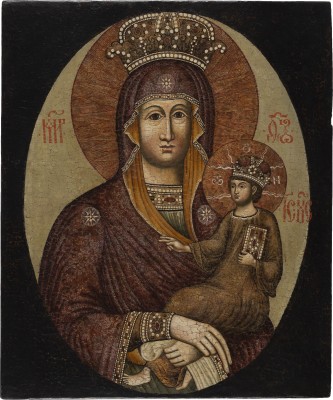 Picture GROSSE UND SEHR SELTENE IKONE MIT DER GOTTESMUTTER 'VON ROM'