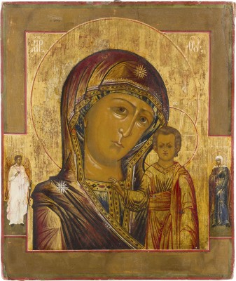 Auction 142<br>FEINE IKONE MIT DER GOTTESMUTTER VON KASAN (KASANSKAJA)