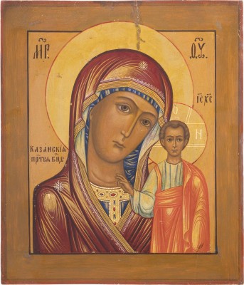 Auction 142<br>IKONE MIT DER GOTTESMUTTER VON KASAN (KASANSKAJA)