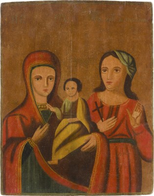 Bild GROSSE IKONE MIT DER GOTTESMUTTER UND DER HEILIGEN TATIANA