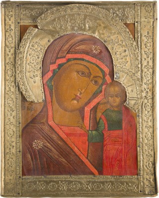 Bild IKONE MIT DER GOTTESMUTTER VON KASAN (KASANSKAJA) MIT BASMA