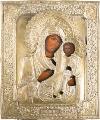 Bild IKONE MIT DER GOTTESMUTTER VON SMOLENSK (SMOLENSKAJA) MIT OKLAD