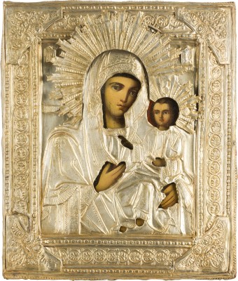 Picture IKONE MIT DER GOTTESMUTTER 'IWERSKAJA' MIT OKLAD