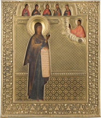 Picture IKONE MIT DER GOTTESMUTTER 'BOGOLUBSKAJA' MIT RIZA
