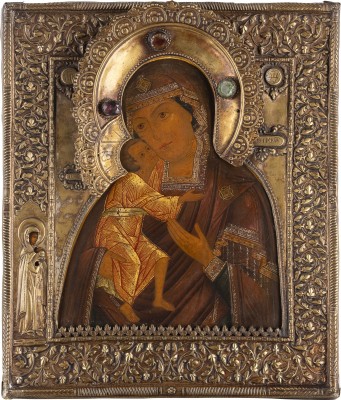 Picture FEINE IKONE MIT DER GOTTESMUTTER FEODOROWSKAJA MIT RIZA