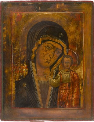Auction 142<br>GROSSE IKONE MIT DER GOTTESMUTTER VON KASAN (KASANSKAJA)
