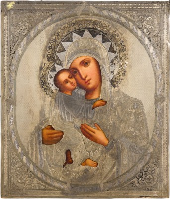Picture IKONE MIT DER GOTTESMUTTER VON WLADIMIR (WLADIMIRSKAJA) MIT VERMEIL-OKLAD