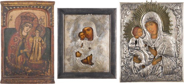 Auction 142<br>DREI IKONEN MIT GNADENBILDERN DER GOTTESMUTTER