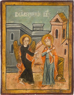 Auktion 142<br>IKONE MIT DER VERKÜNDIGUNG DER GOTTESMUTTER