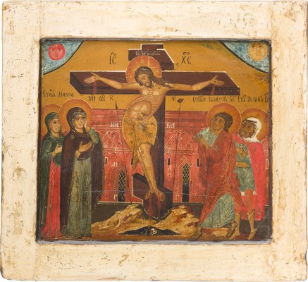 Picture GROSSFORMATIGE IKONE MIT DER KREUZIGUNG CHRISTI AUS EINER KIRCHEN-IKONOSTASE