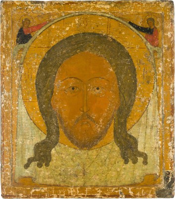 Bild MONUMENTALE IKONE MIT DEM MANDYLION AUS EINER KIRCHEN-IKONOSTASE