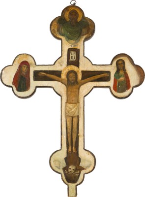 Auction 142<br>GROSSES KREUZ MIT DER KREUZIGUNG CHRISTI UND DER AUFERSTEHUNG