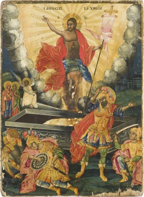 Bild GROSSE UND FEINE IKONE MIT DER AUFERSTEHUNG CHRISTI