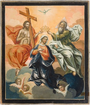 Auktion 142<br>IKONE MIT DER KRÖNUNG DER GOTTESMUTTER