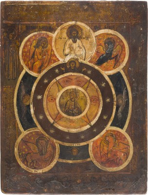 Auktion 142<br>SELTENE IKONE MIT DEM 'ALLES SEHENDES AUGE GOTTES'