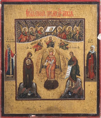 Auktion 142<br>KLEINE IKONE MIT DER HEIILIGEN SOPHIA, DER GÖTTLICHEN WEISHEIT