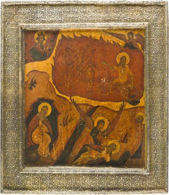 Bild IKONE MIT DEM PROPHETEN ELIAS UND SEINER FEURIGEN HIMMELFAHRT MIT BASMA