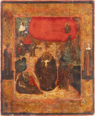 Picture KLEINE IKONE MIT DEM PROPHETEN ELIAS UND SEINER FEURIGEN HIMMELFAHRT