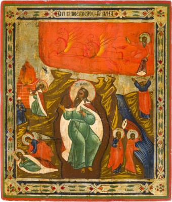 Picture IKONE MIT DEM PROPHETEN ELIAS UND SEINER FEURIGEN HIMMELFAHRT
