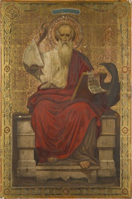 Auction 142<br>MONUMENTALE IKONE MIT DEM HEILIGEN JOHANNES DEM EVANGELISTEN AUS EINER KIRCHEN-IKONOSTASE