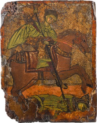Auction 142<br>KLEINE IKONE MIT DEM HEILIGEN DEMETRIUS VON THESSALONIKI