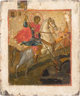 Auction 142<br>IKONE MIT DEM HEILIGEN GEORG DEM DRACHENTÖTER