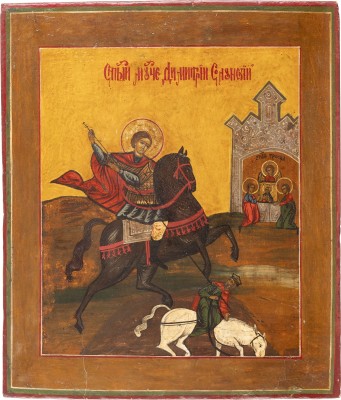 Auction 142<br>IKONE MIT DEM HEILIGEN DEMETRIUS VON THESSALONIKI