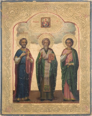 Bild IKONE MIT DEN HEILIGEN FLORUS, LAURUS UND DAMIAN